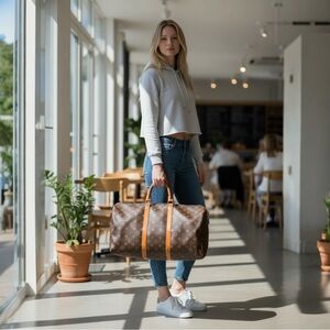 Louis Vuitton Keepall 55 Monogram Travel Bag